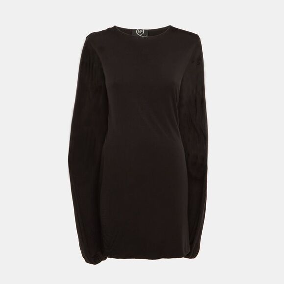 Mcq By Alexander Mcqueen Black Jersey Gathered Mini Dress M